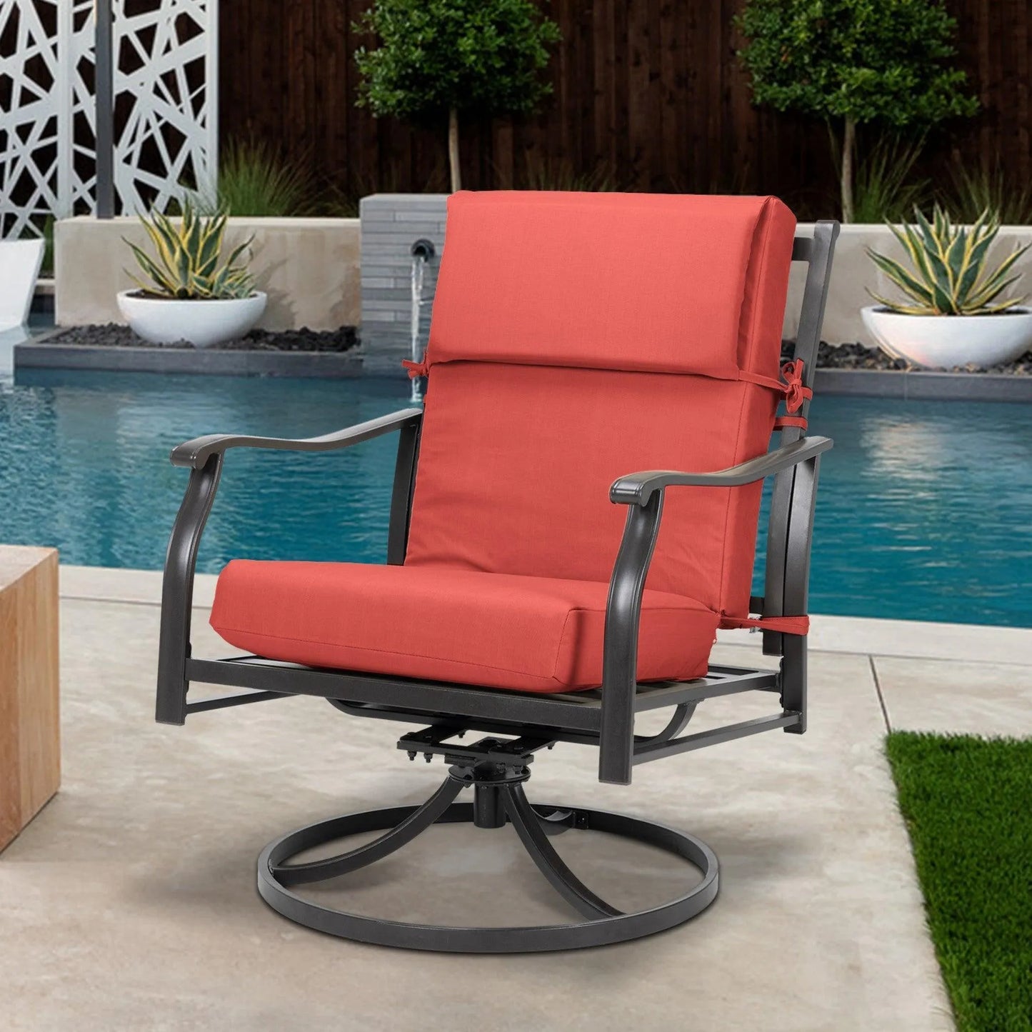 High Back Chair Cushions Set of 4, UV-Protected & Water-Resistant, 45 x 22 x 4 Inches Aoodor