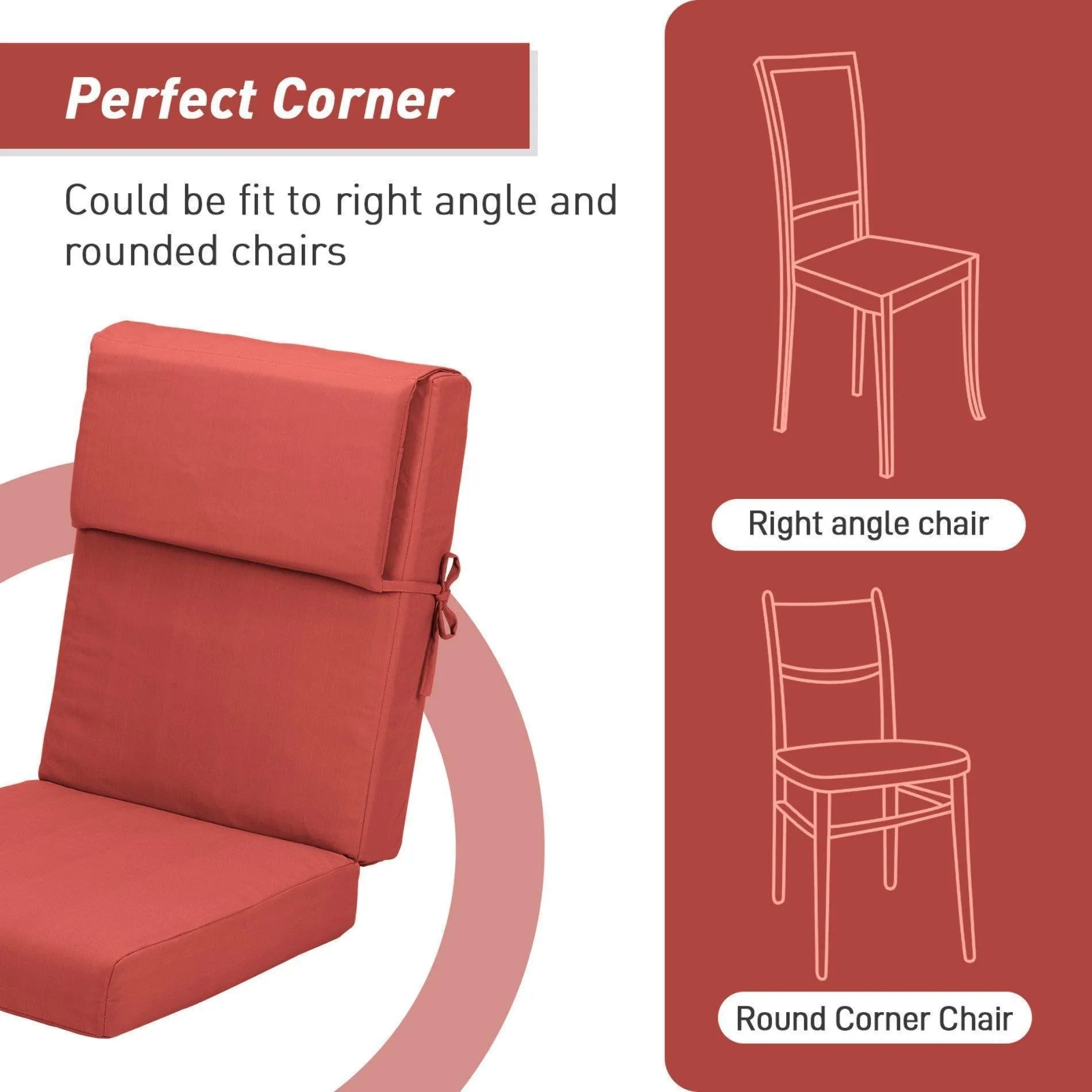 High Back Chair Cushions Set of 4, UV-Protected & Water-Resistant, 45 x 22 x 4 Inches Aoodor
