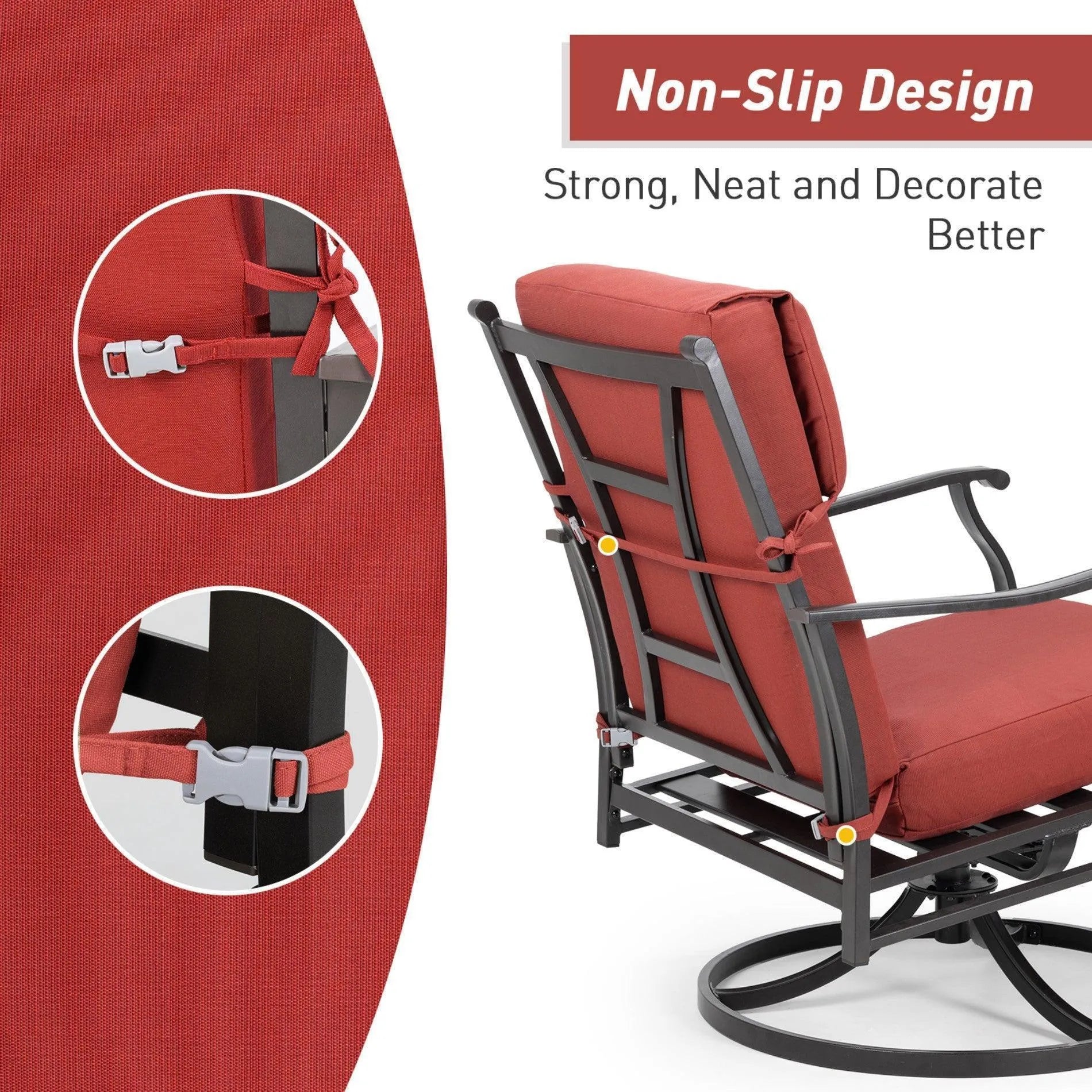 High Back Chair Cushions Set of 4, UV-Protected & Water-Resistant, 45 x 22 x 4 Inches Aoodor