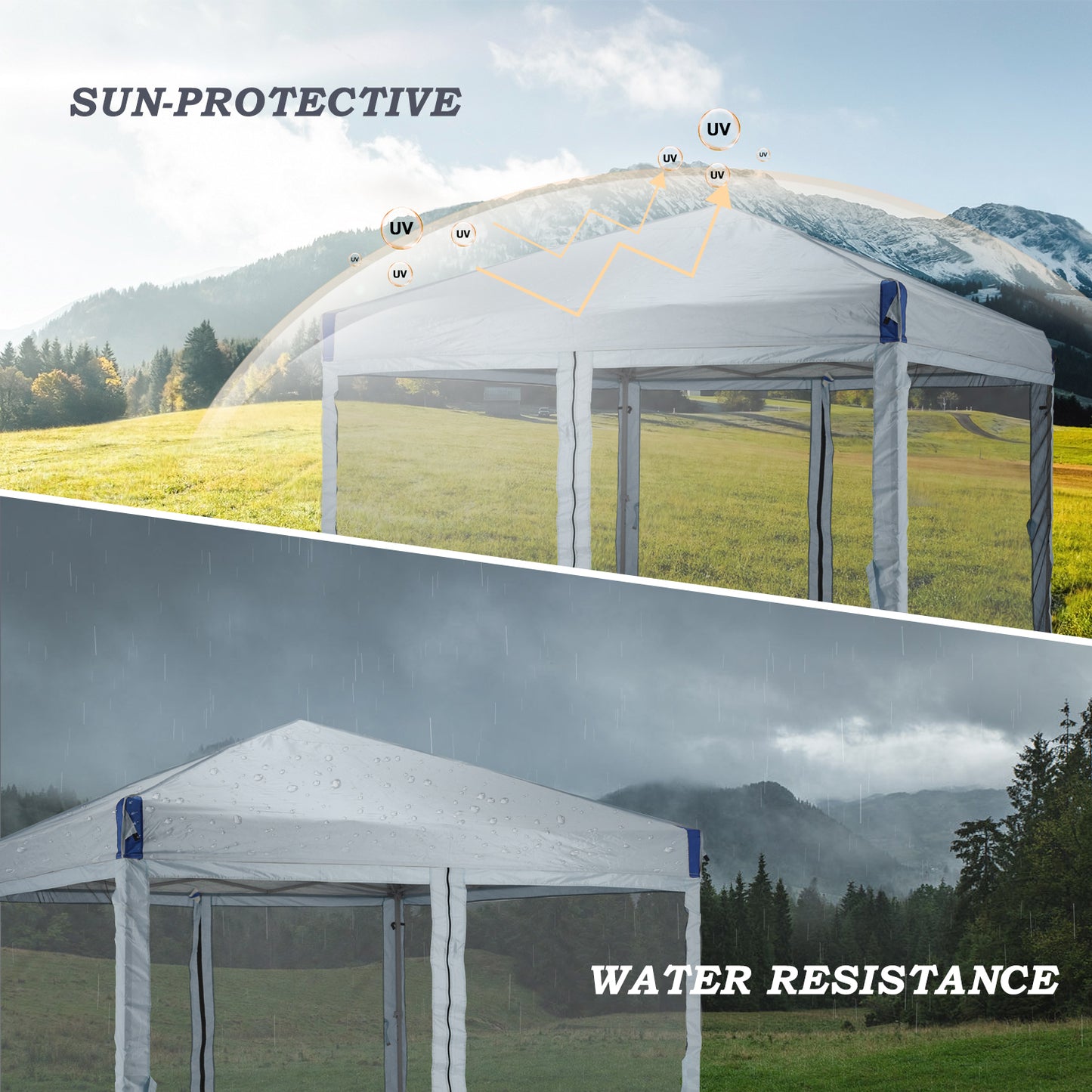 Pop Up Canopy Tent with Removable Mesh Sidewalls Gazebo part Aoodor LLC   