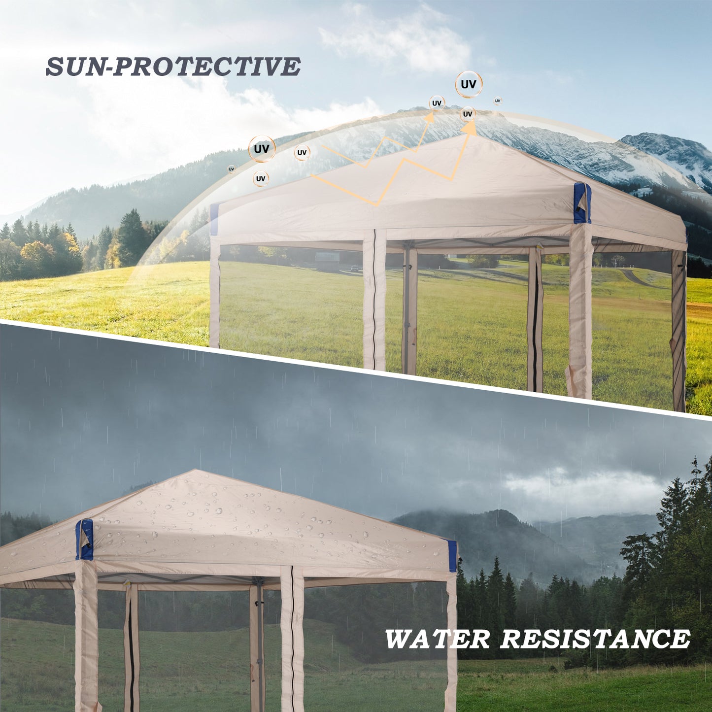 Pop Up Canopy Tent with Removable Mesh Sidewalls Gazebo part Aoodor LLC   