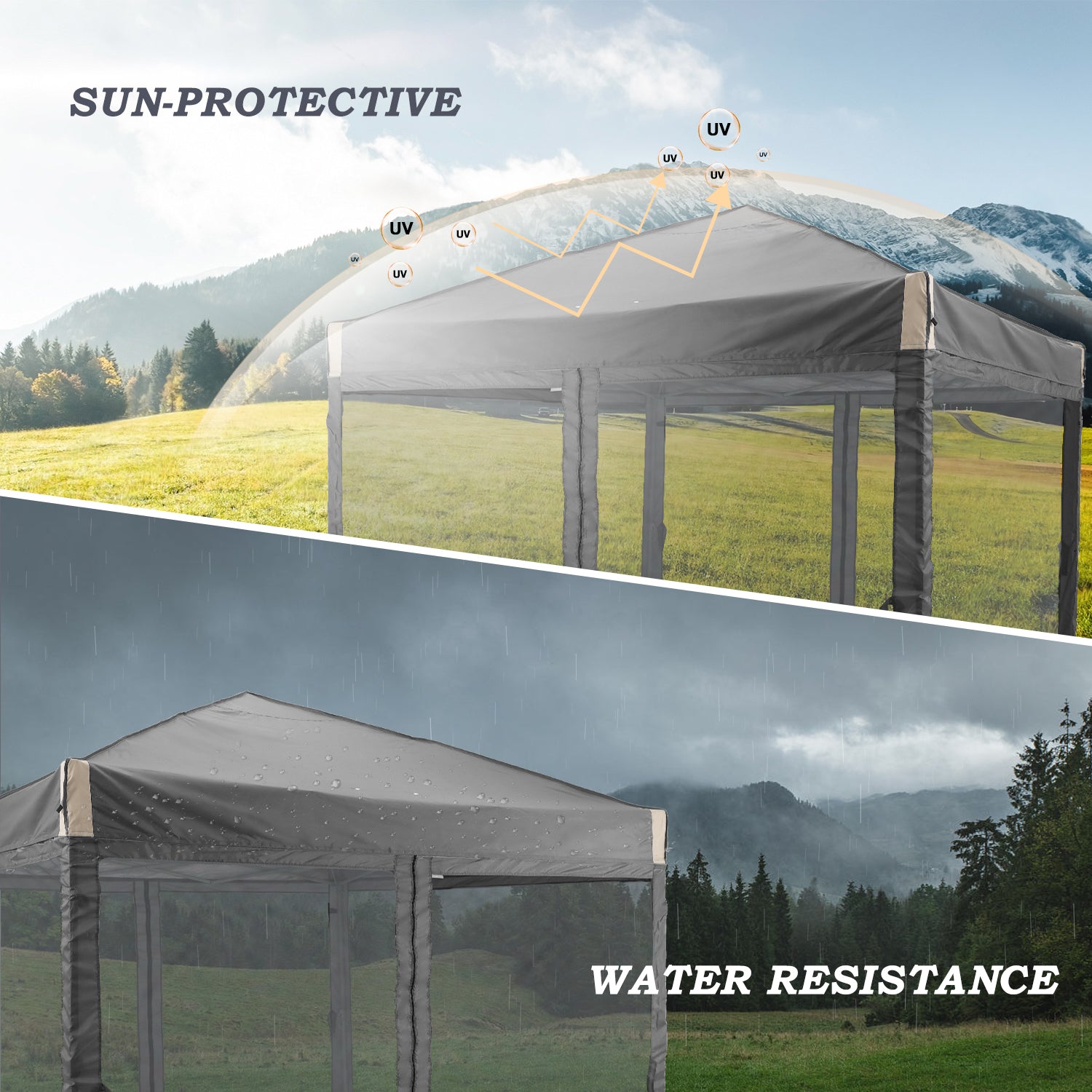 Pop Up Canopy Tent with Removable Mesh Sidewalls Gazebo part Aoodor LLC   