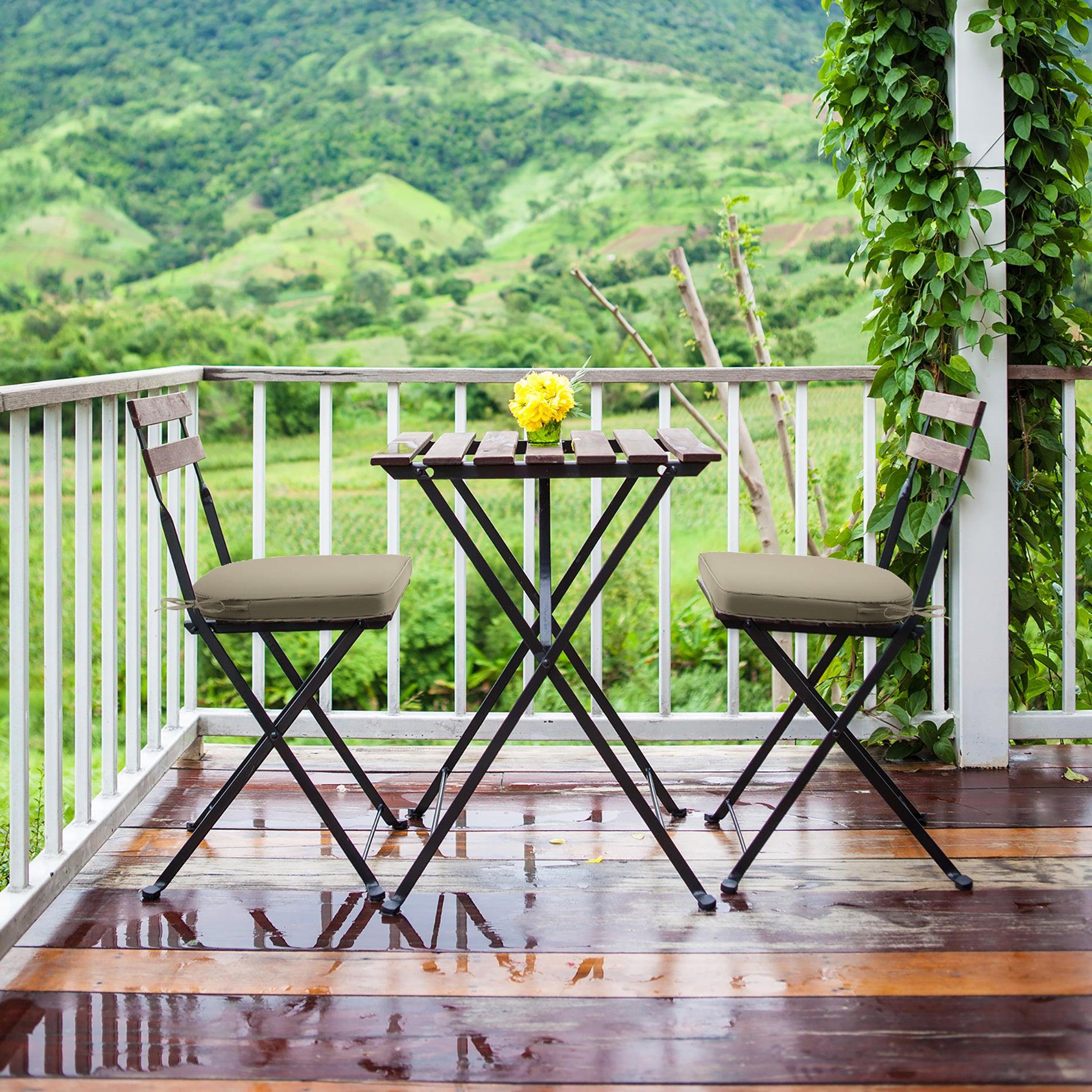 Outdoor Chair Cushion Soft and Fade-resistant Polyester Khaki Aoodor