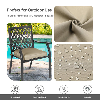 Outdoor Chair Cushion Soft and Fade-resistant Polyester Khaki Aoodor
