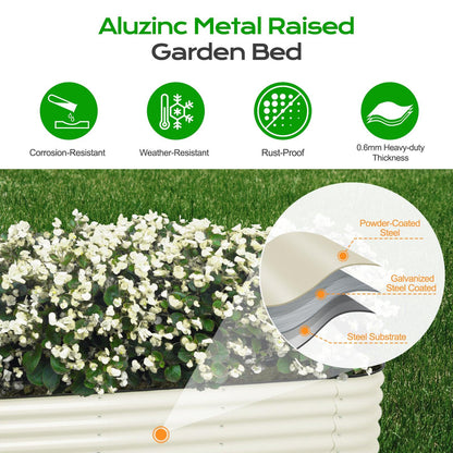 Oval Modular Aluzinc Raised Garden Bed Aoodor White