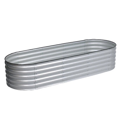 Oval Modular Aluzinc Raised Garden Bed Aoodor Silver