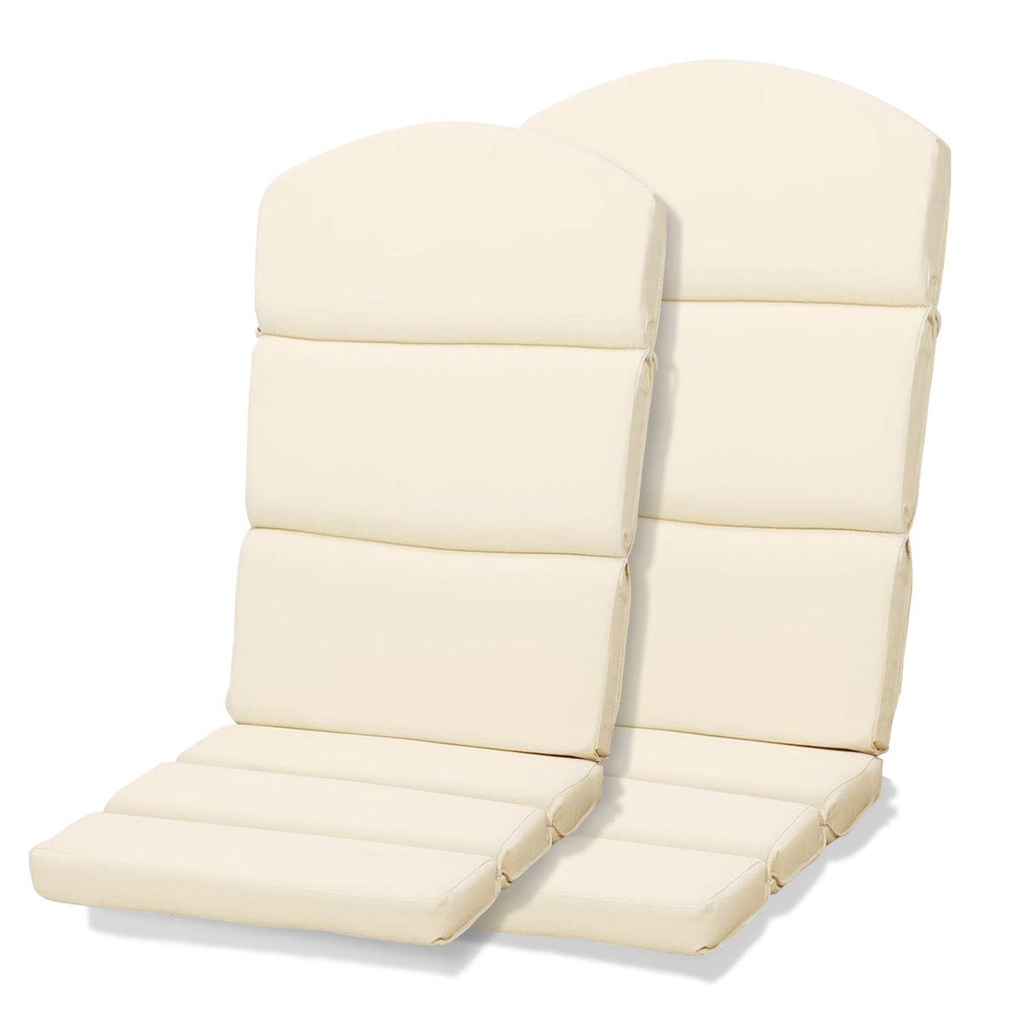 Patio Chair Cushion Set of 2 - High-Back Adirondack Patio Cushions with Ties, 52''x20''x2.75'', Olifen Fabric Slipcover CUSHION Aoodor LLC Beige