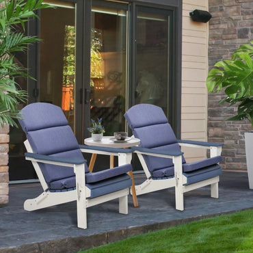 Patio Chair Cushion Set of 2 - High-Back Adirondack Patio Cushions with Ties, 52''x20''x2.75'', Olifen Fabric Slipcover CUSHION Aoodor LLC Dark Blue