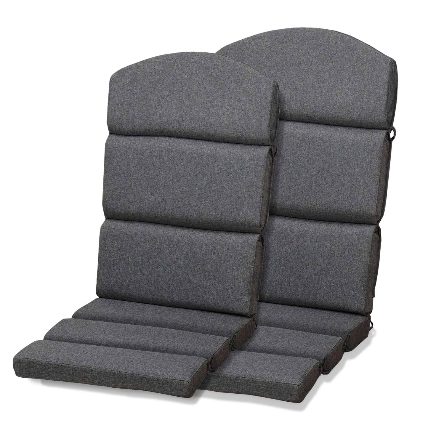 Patio Chair Cushion Set of 2 - High-Back Adirondack Patio Cushions with Ties, 52''x20''x2.75'', Olifen Fabric Slipcover CUSHION Aoodor LLC Dark Grey  