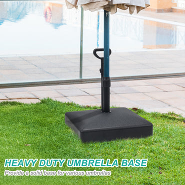 Patio Umbrella Base Heavy Duty with Wheels and Pull Rod, Fillable Umbrella Base, Mobile Market Stand for Deck, Poolside, Lawn - Black，Aoodor