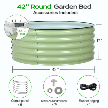 Round Modular Aluzinc Raised Garden Bed Aoodor Green