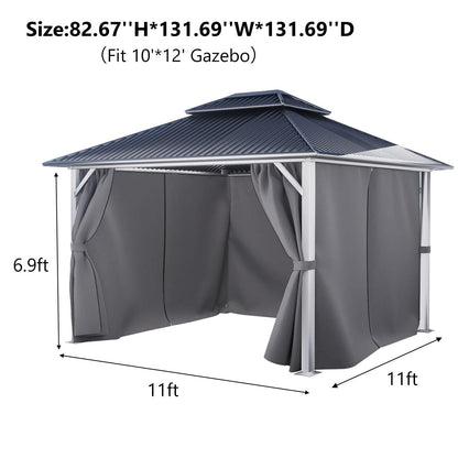 10x10/10x12/10x13/12x12/12x14 ft. Gazebo Curtain Set Protecting Privacy Side Walls 4 Panels (Curtain Only)