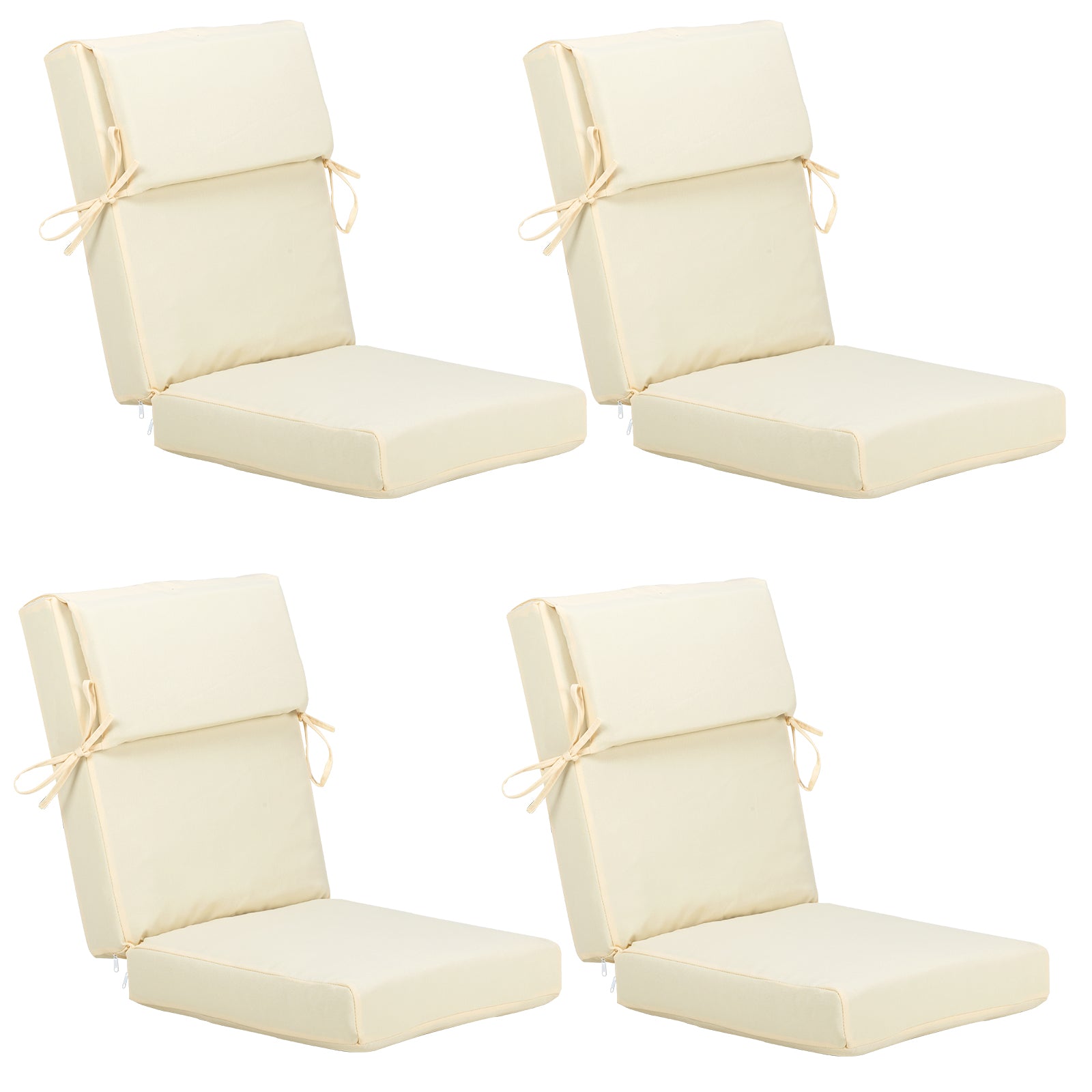 4 Piece Chair Cushion Set UV Protected Water Resistant Aoodor