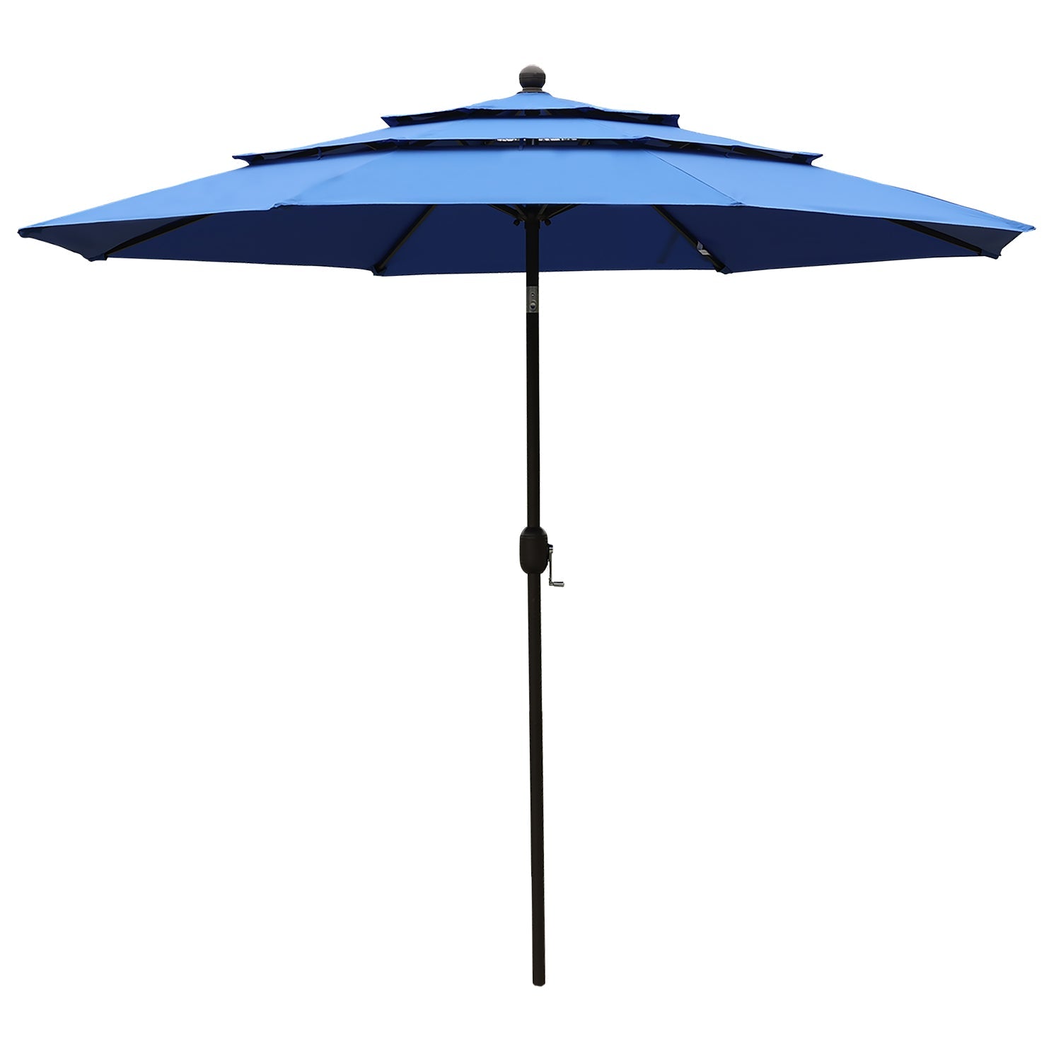 3 Tier 10ft. Patio Umbrella - Market Umbrella with Crank (No Base) Patio Umbrella Aoodor Royal Blue  