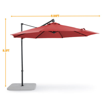 10FT Off-set Hanging Umbrella - Premium Aluminum Cantilever Umbrella for Backyard/Garden - Waterproof, UV-Resistant Outdoor Shade Patio Umbrella Aoodor LLC   