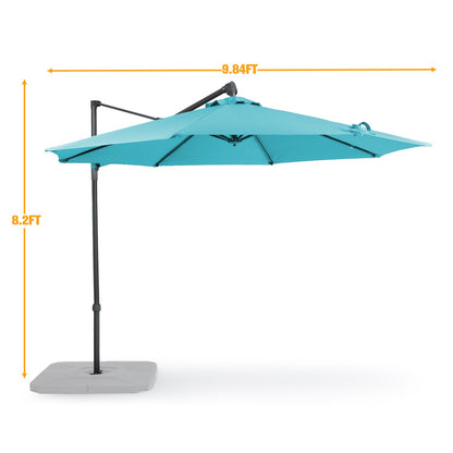 10FT Off-set Hanging Umbrella - Premium Aluminum Cantilever Umbrella for Backyard/Garden - Waterproof, UV-Resistant Outdoor Shade Patio Umbrella Aoodor LLC   