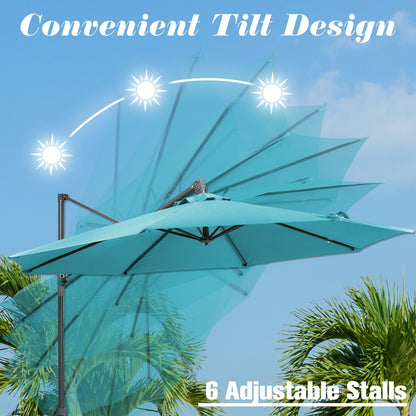 10FT Off-set Hanging Umbrella - Premium Aluminum Cantilever Umbrella for Backyard/Garden - Waterproof, UV-Resistant Outdoor Shade Patio Umbrella Aoodor LLC   