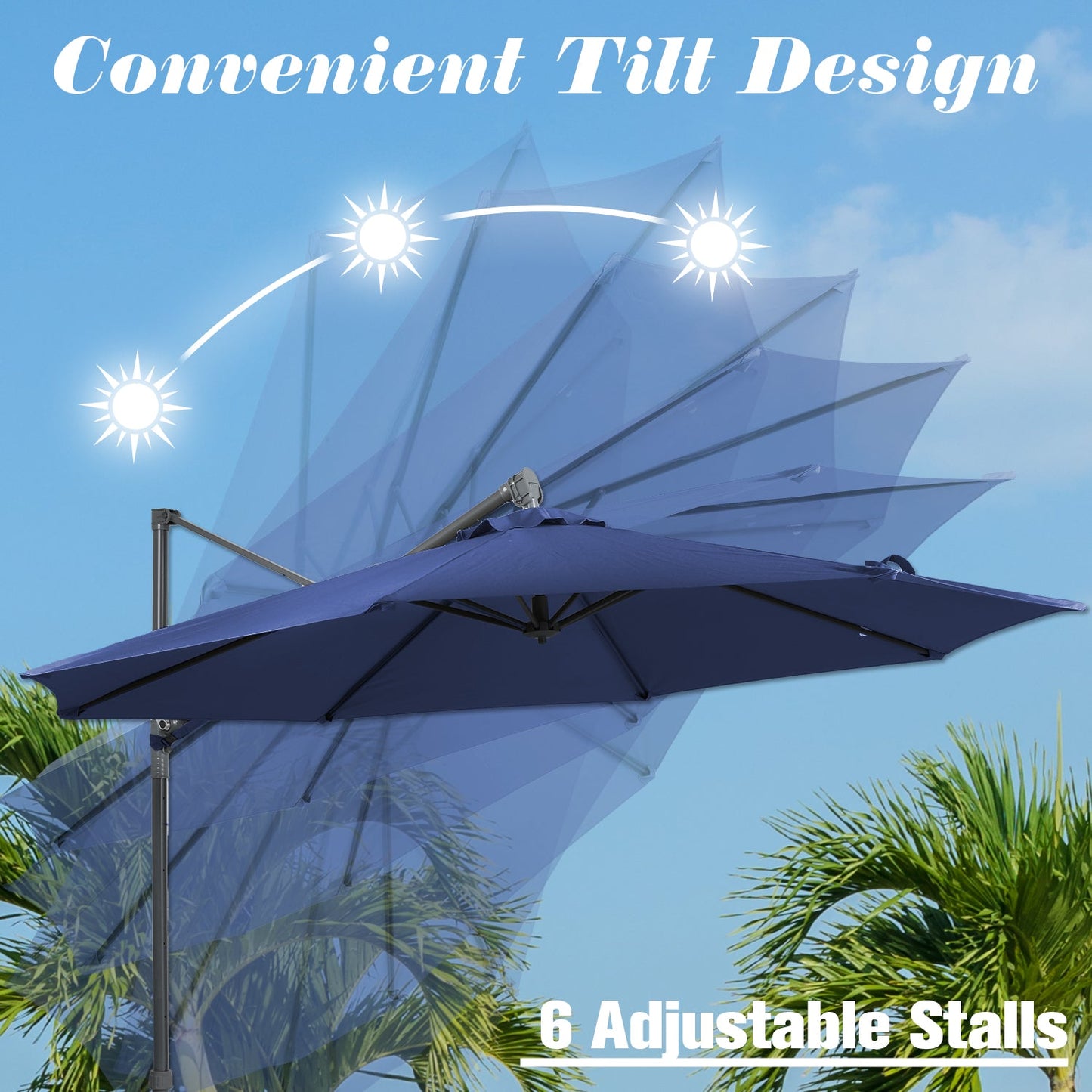 10FT Off-set Hanging Umbrella - Premium Aluminum Cantilever Umbrella for Backyard/Garden - Waterproof, UV-Resistant Outdoor Shade Patio Umbrella Aoodor LLC   