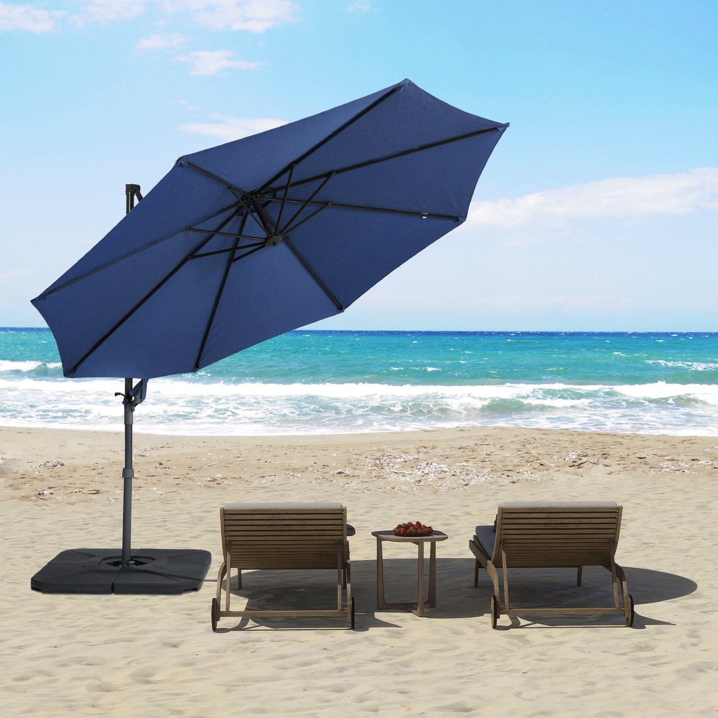 10FT Off-set Hanging Umbrella - Premium Aluminum Cantilever Umbrella for Backyard/Garden - Waterproof, UV-Resistant Outdoor Shade Patio Umbrella Aoodor LLC   