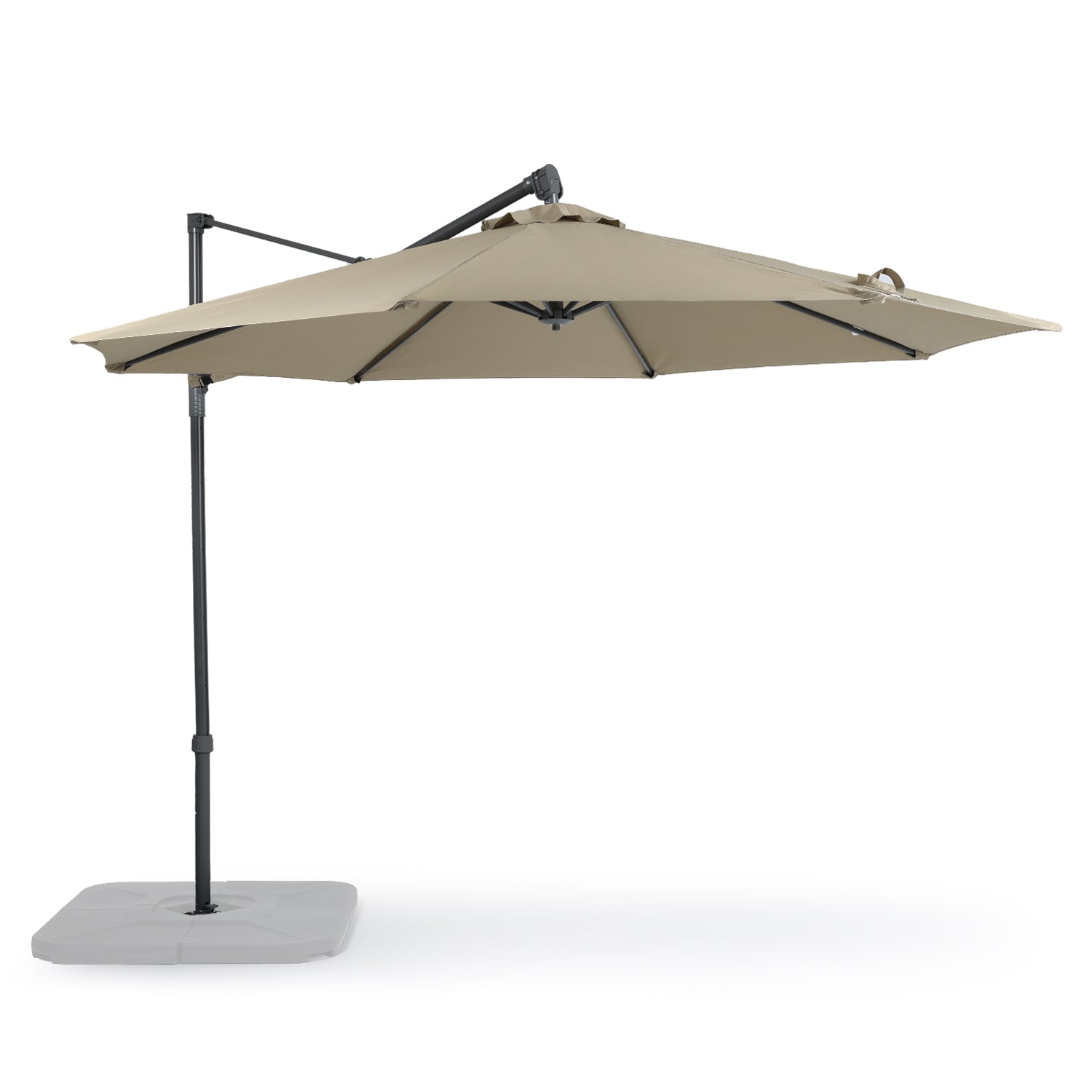10FT Off-set Hanging Umbrella - Premium Aluminum Cantilever Umbrella for Backyard/Garden - Waterproof, UV-Resistant Outdoor Shade Patio Umbrella Aoodor LLC 9.8 x 8.2 Ft (With 6 adjustable stalls) Brown 