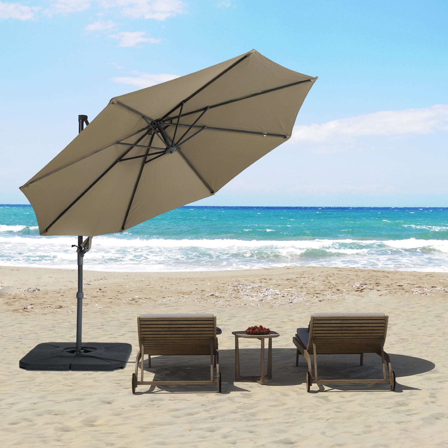 10FT Off-set Hanging Umbrella - Premium Aluminum Cantilever Umbrella for Backyard/Garden - Waterproof, UV-Resistant Outdoor Shade Patio Umbrella Aoodor LLC   