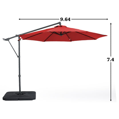 10FT Off-set Hanging Umbrella - Premium Aluminum Cantilever Umbrella for Backyard/Garden - Waterproof, UV-Resistant Outdoor Shade Patio Umbrella Aoodor LLC   