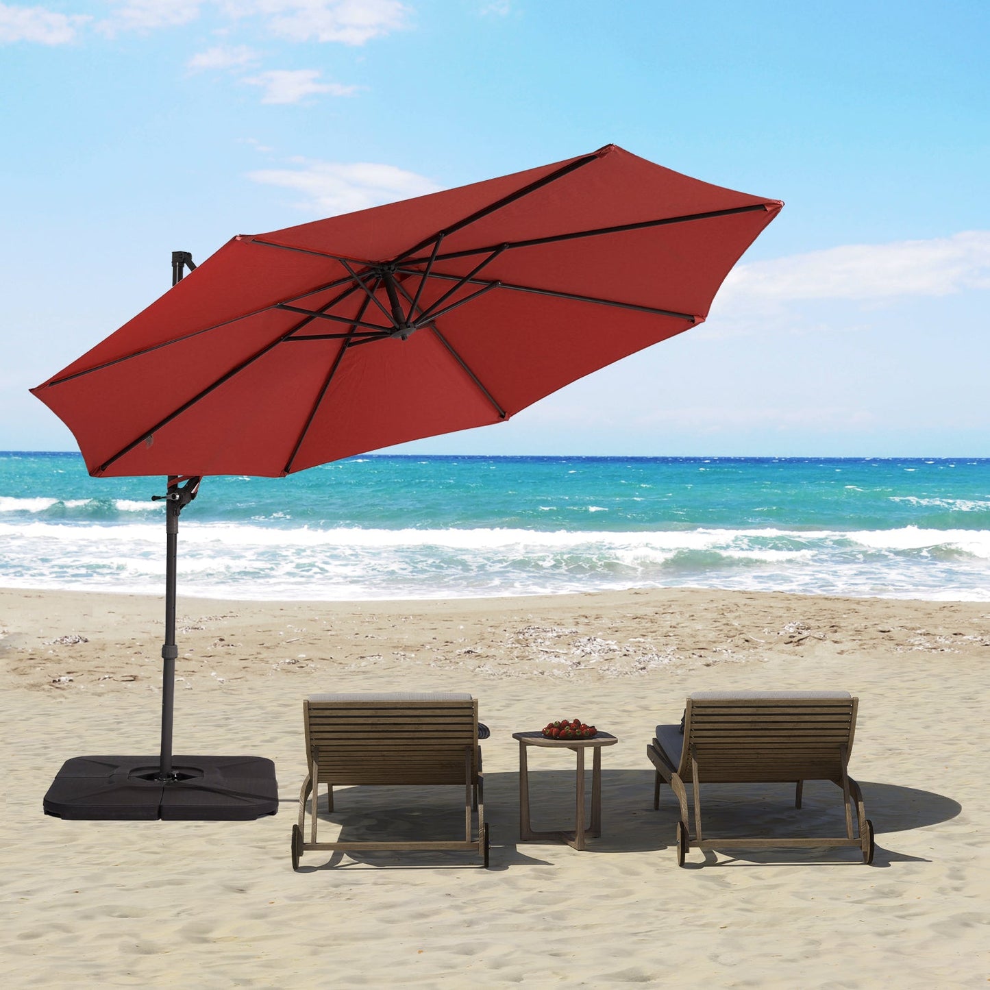 10FT Off-set Hanging Umbrella - Premium Aluminum Cantilever Umbrella for Backyard/Garden - Waterproof, UV-Resistant Outdoor Shade Patio Umbrella Aoodor LLC   