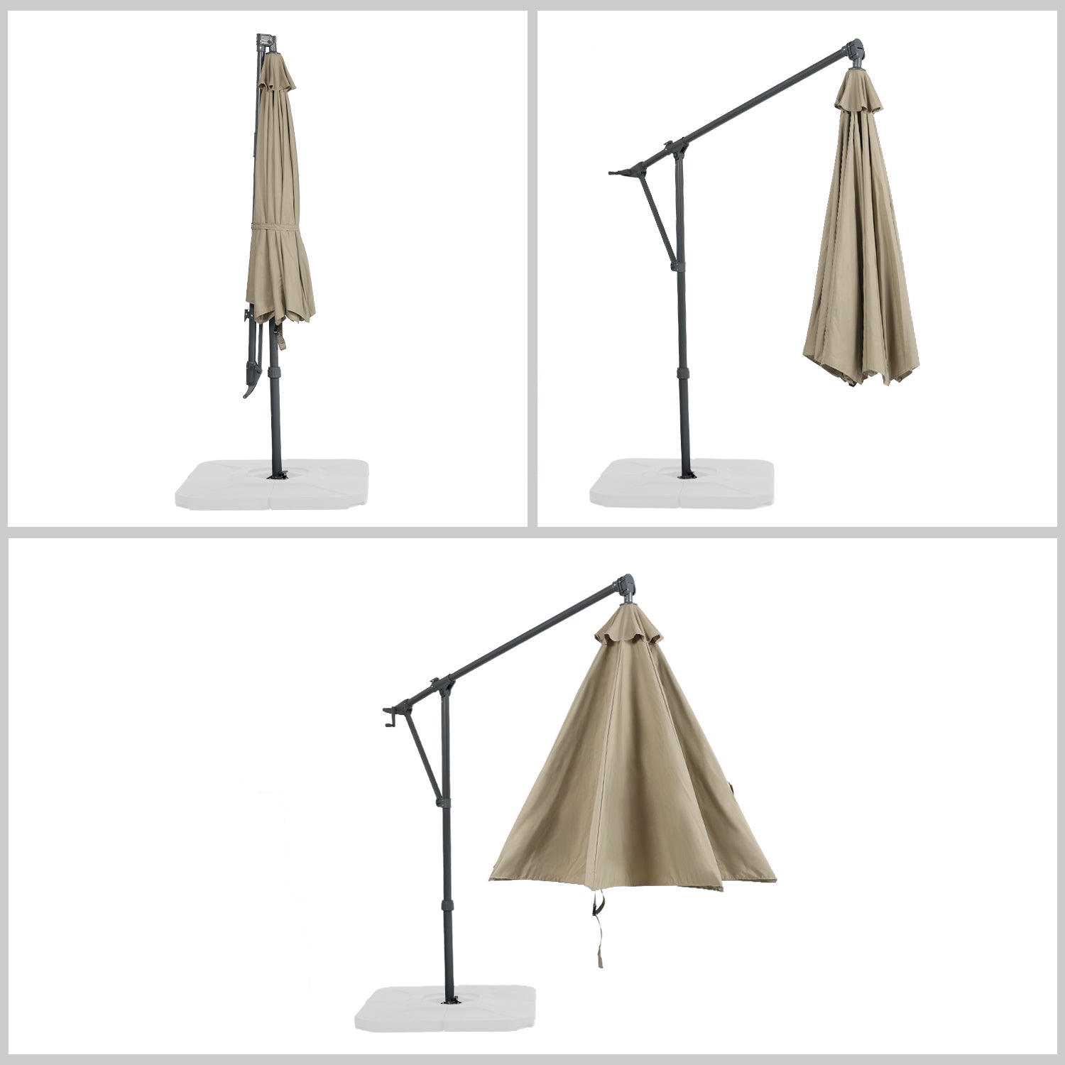 10FT Off-set Hanging Umbrella - Premium Aluminum Cantilever Umbrella for Backyard/Garden - Waterproof, UV-Resistant Outdoor Shade Patio Umbrella Aoodor LLC 9.4 x 7.4 Ft Brown 