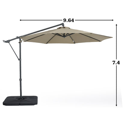 10FT Off-set Hanging Umbrella - Premium Aluminum Cantilever Umbrella for Backyard/Garden - Waterproof, UV-Resistant Outdoor Shade Patio Umbrella Aoodor LLC   