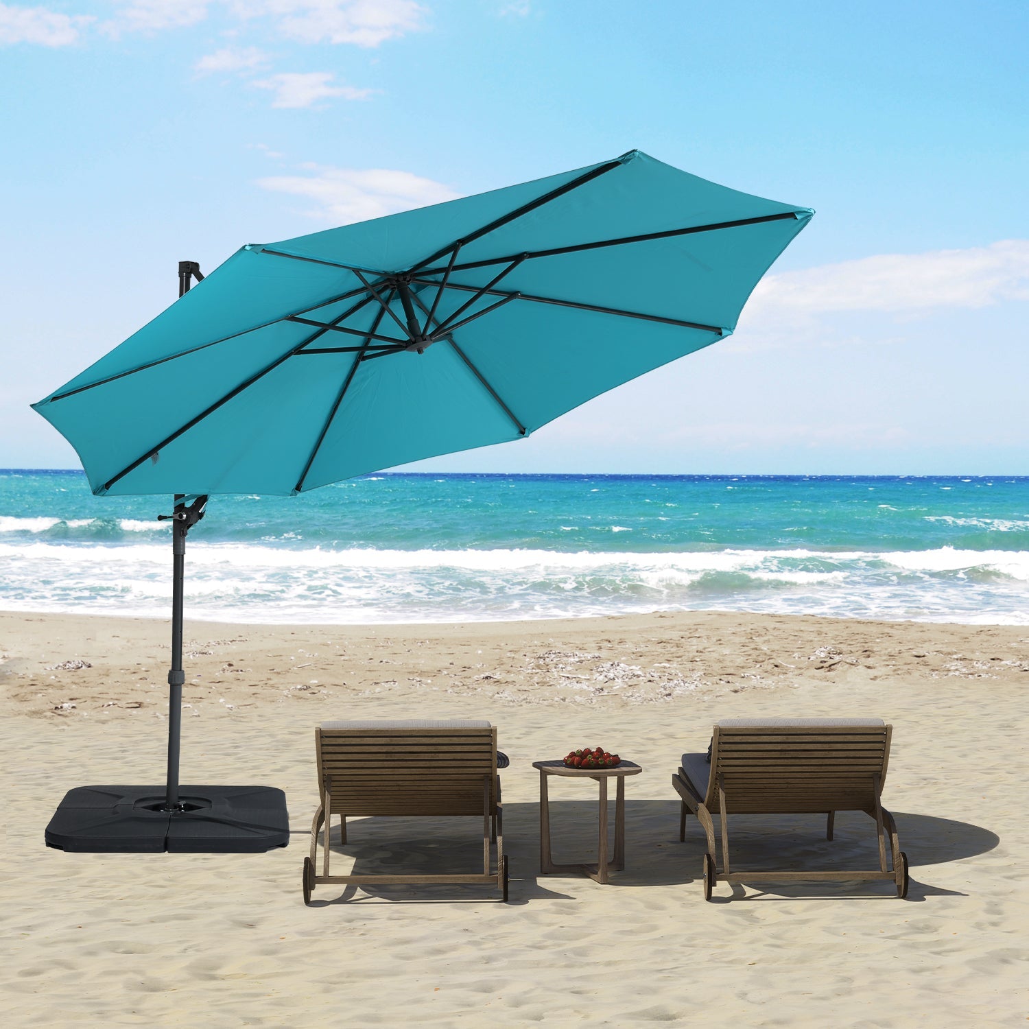 10FT Off-set Hanging Umbrella - Premium Aluminum Cantilever Umbrella for Backyard/Garden - Waterproof, UV-Resistant Outdoor Shade Patio Umbrella Aoodor LLC   