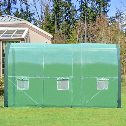 12 ft. x 7 ft. x 7 ft. Walk-in Tunnel Greenhouse with Zipper Door, Side Windows Greenhouse Aoodor   