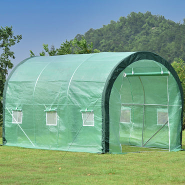 12 ft. x 7 ft. x 7 ft. Walk-in Tunnel Greenhouse with Zipper Door, Side Windows Greenhouse Aoodor   