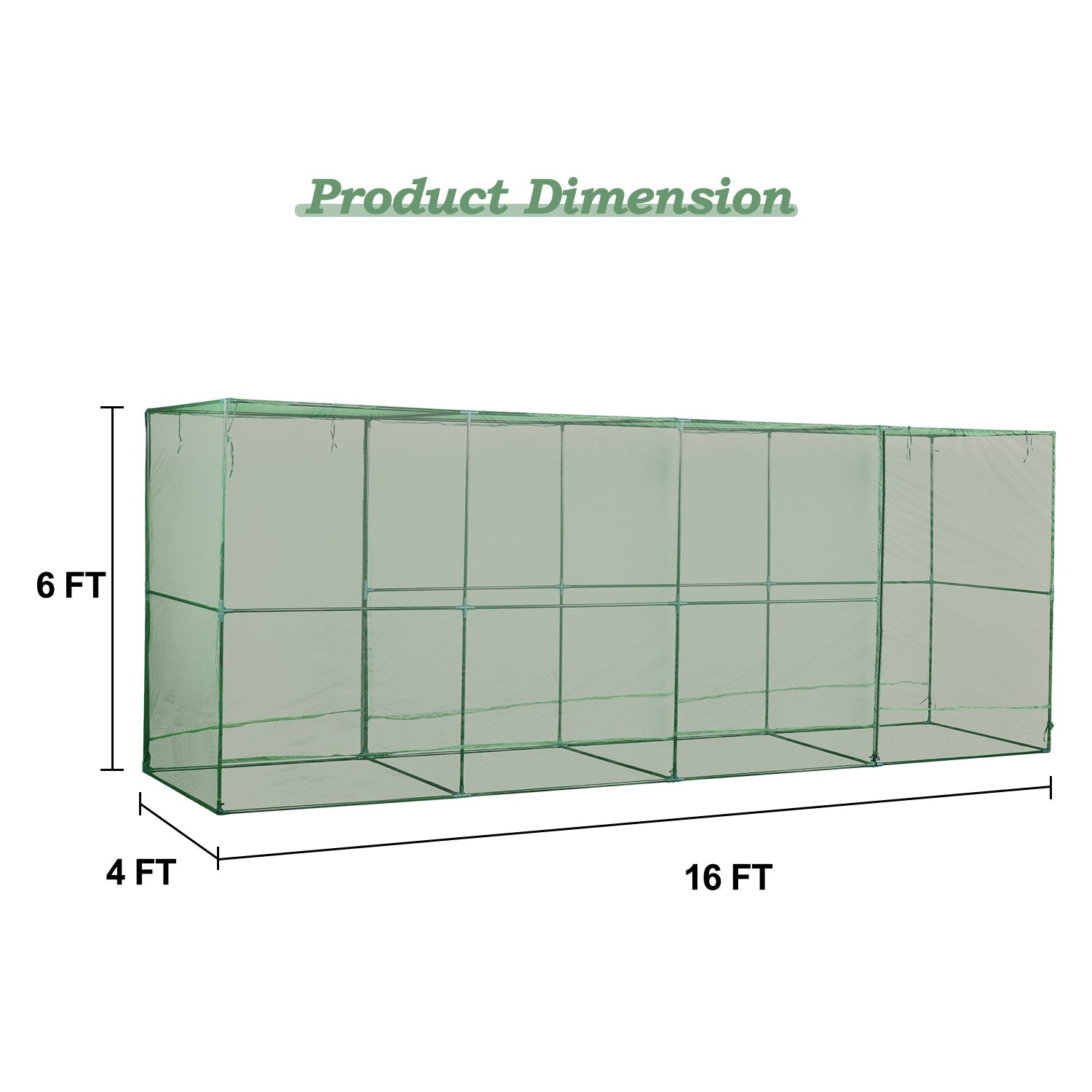 16' x 4' x 6' Cage Plant Protection Netting Tent with Zipper for Vegetables Fruits and Plant  Aoodor    