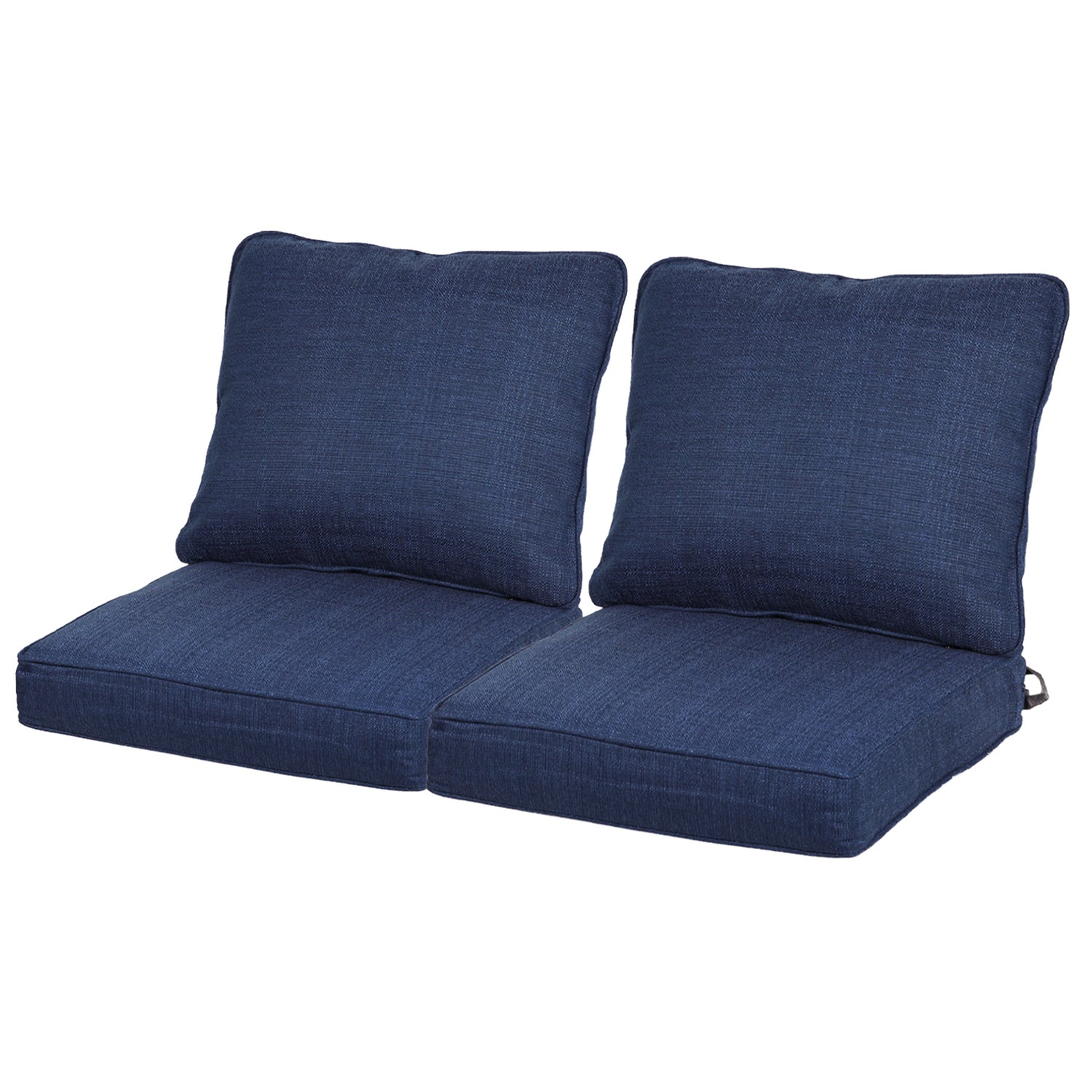 23'' x 24'' Outdoor Deep Seat Chair Cushion Set with Dust Jacket, Olefin Fabric Slipcover - Set of 2 (2 Back, 2 Seater ) CUSHION Aoodor LLC Navy Blue  