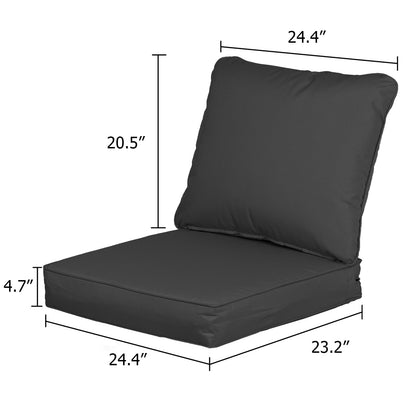 23'' x 24'' Outdoor Deep Seat Chair Cushion Set with Dust Jacket, Olefin Fabric Slipcover - Set of 2 (2 Back, 2 Seater ) CUSHION Aoodor LLC   