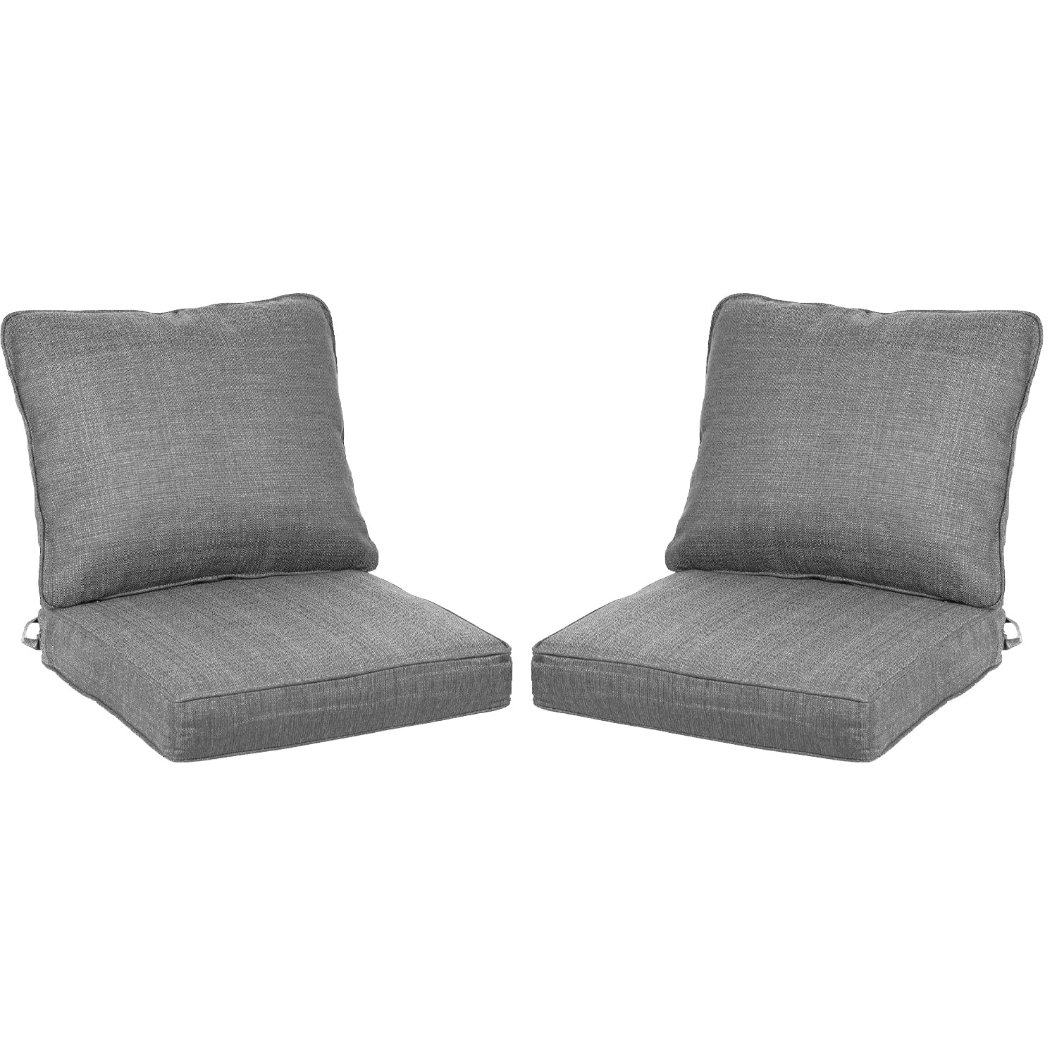 23'' x 24'' Outdoor Deep Seat Chair Cushion Set with Dust Jacket, Olefin Fabric Slipcover - Set of 2 (2 Back, 2 Seater ) CUSHION Aoodor LLC Light Grey  