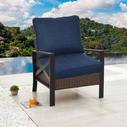 23'' x 24'' Outdoor Deep Seat Chair Cushion Set with Dust Jacket, Olefin Fabric Slipcover - Set of 2 (2 Back, 2 Seater ) CUSHION Aoodor LLC   