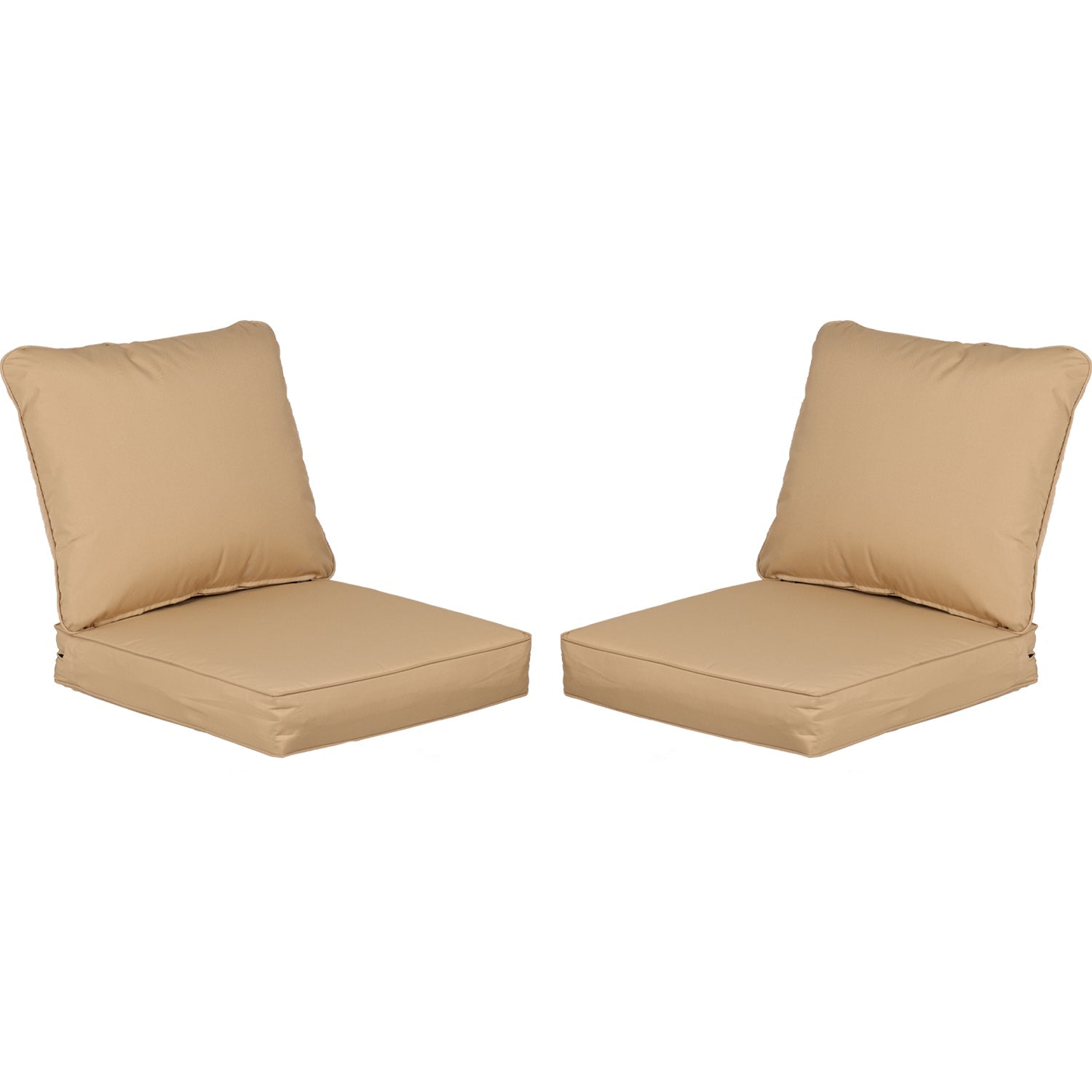 23'' x 24'' Outdoor Deep Seat Chair Cushion Set with Dust Jacket, Olefin Fabric Slipcover - Set of 2 (2 Back, 2 Seater ) CUSHION Aoodor LLC Eggshell  
