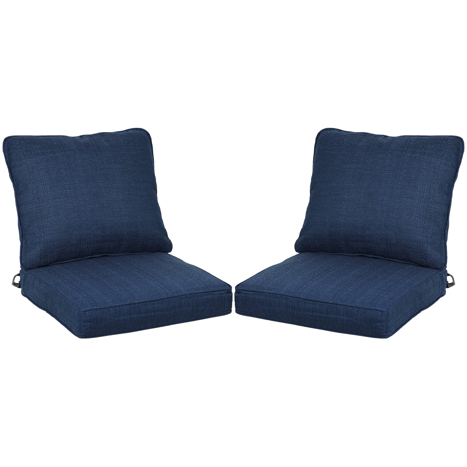 23'' x 24'' Outdoor Deep Seat Chair Cushion Set with Dust Jacket, Olefin Fabric Slipcover - Set of 2 (2 Back, 2 Seater ) CUSHION Aoodor LLC Dark Blue  