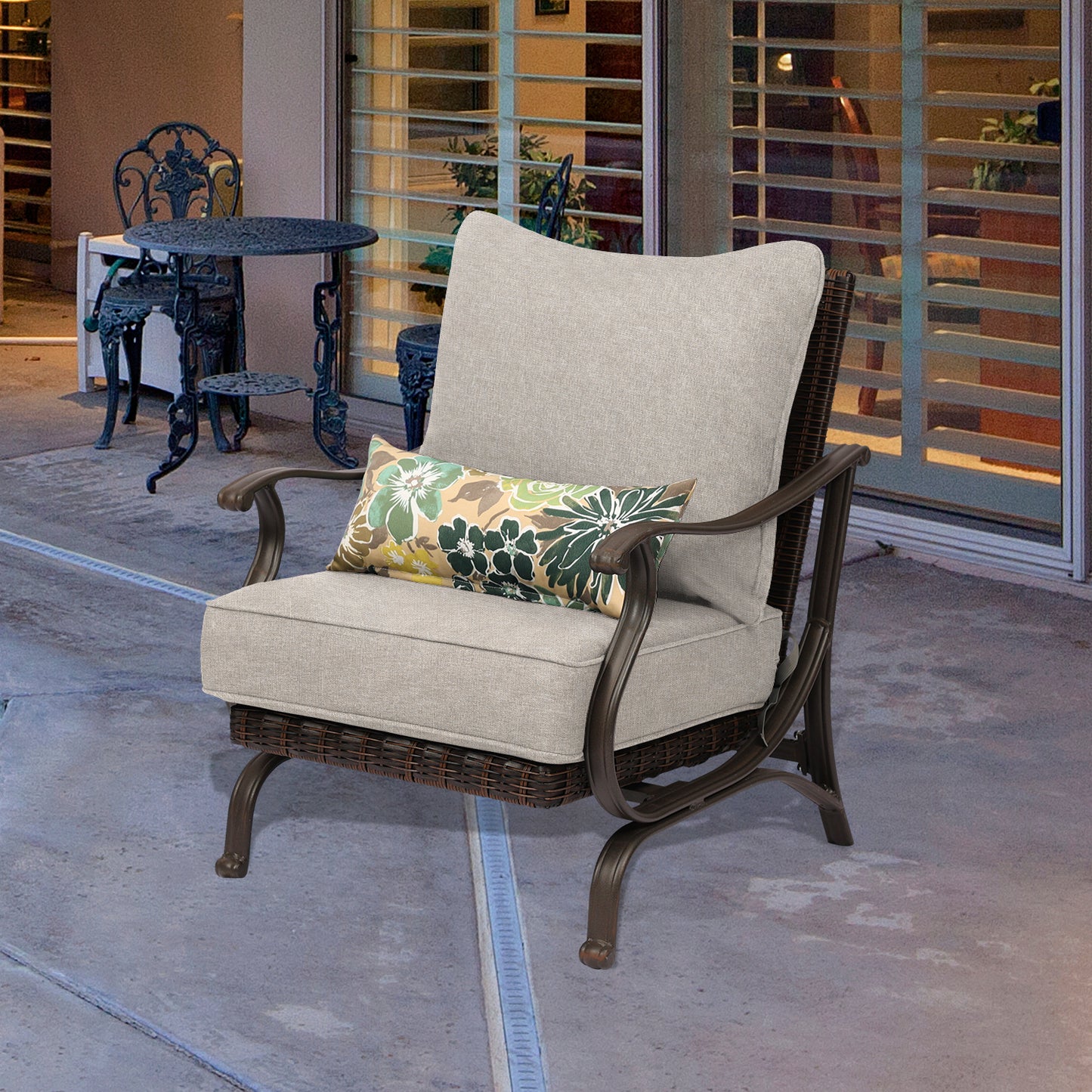 Patio Deep Chair Cushion - 2 Back 2 Seater 2 Pillow CUSHION Aoodor LLC   