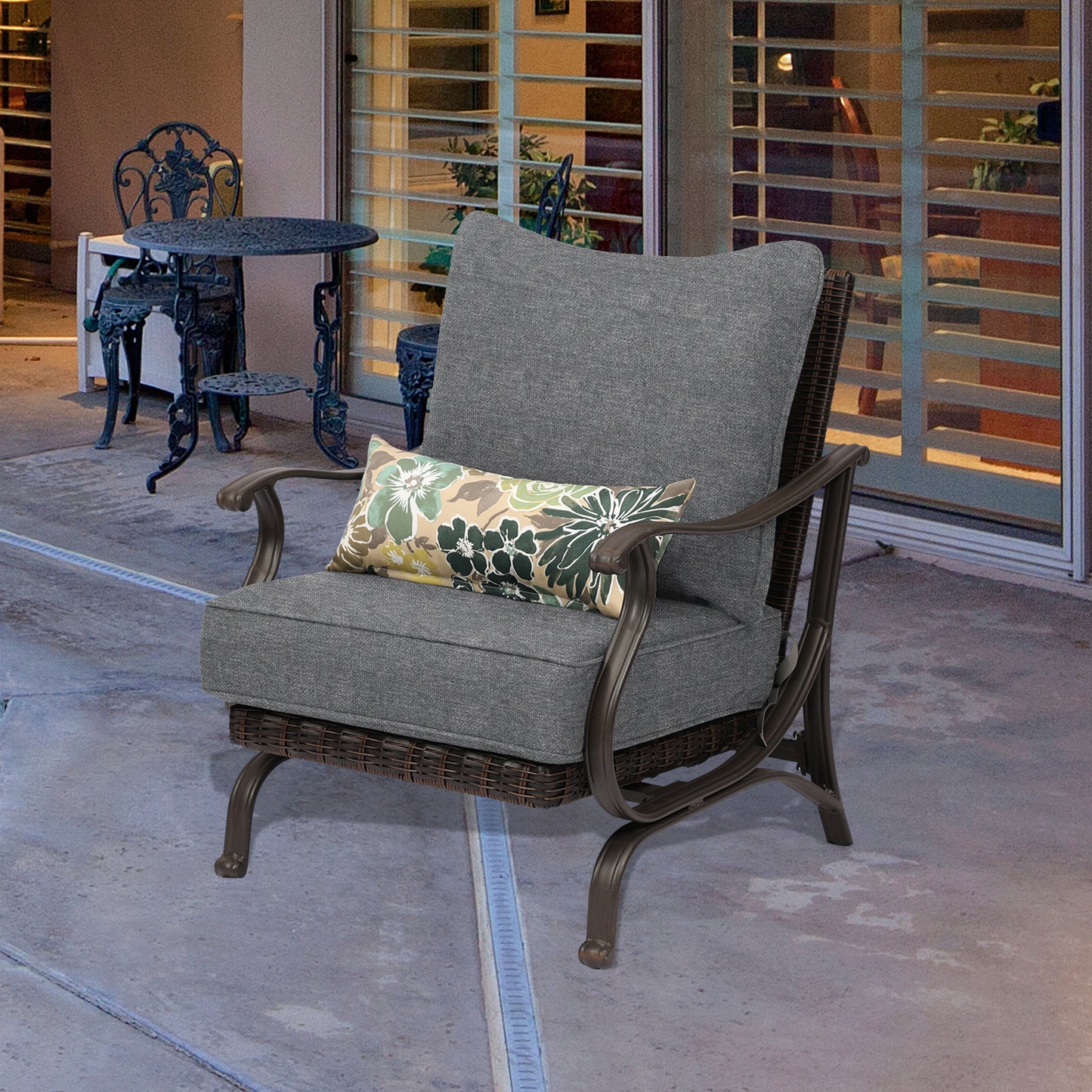 Patio Deep Chair Cushion - 2 Back 2 Seater 2 Pillow CUSHION Aoodor LLC   