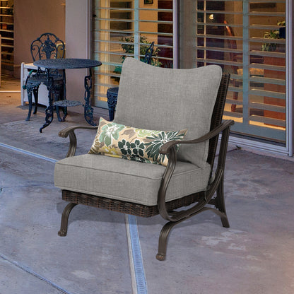 Patio Deep Chair Cushion - 2 Back 2 Seater 2 Pillow CUSHION Aoodor LLC   