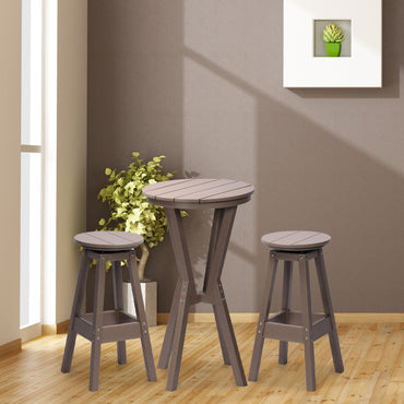 3-Piece Bar Table and Stools Set with Swivel Seat - Aoodor