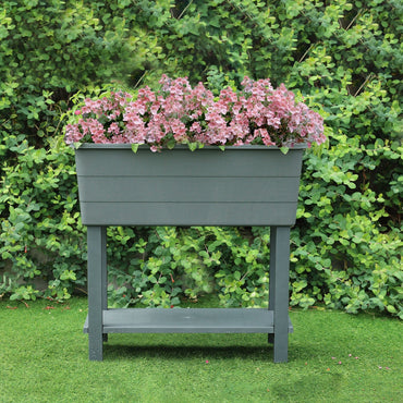 30''×14''×29'' Elevated Raised Planter Box with Legs, Storage Space, Water Level Indicator - Grey (Set of 3)  Aoodor    
