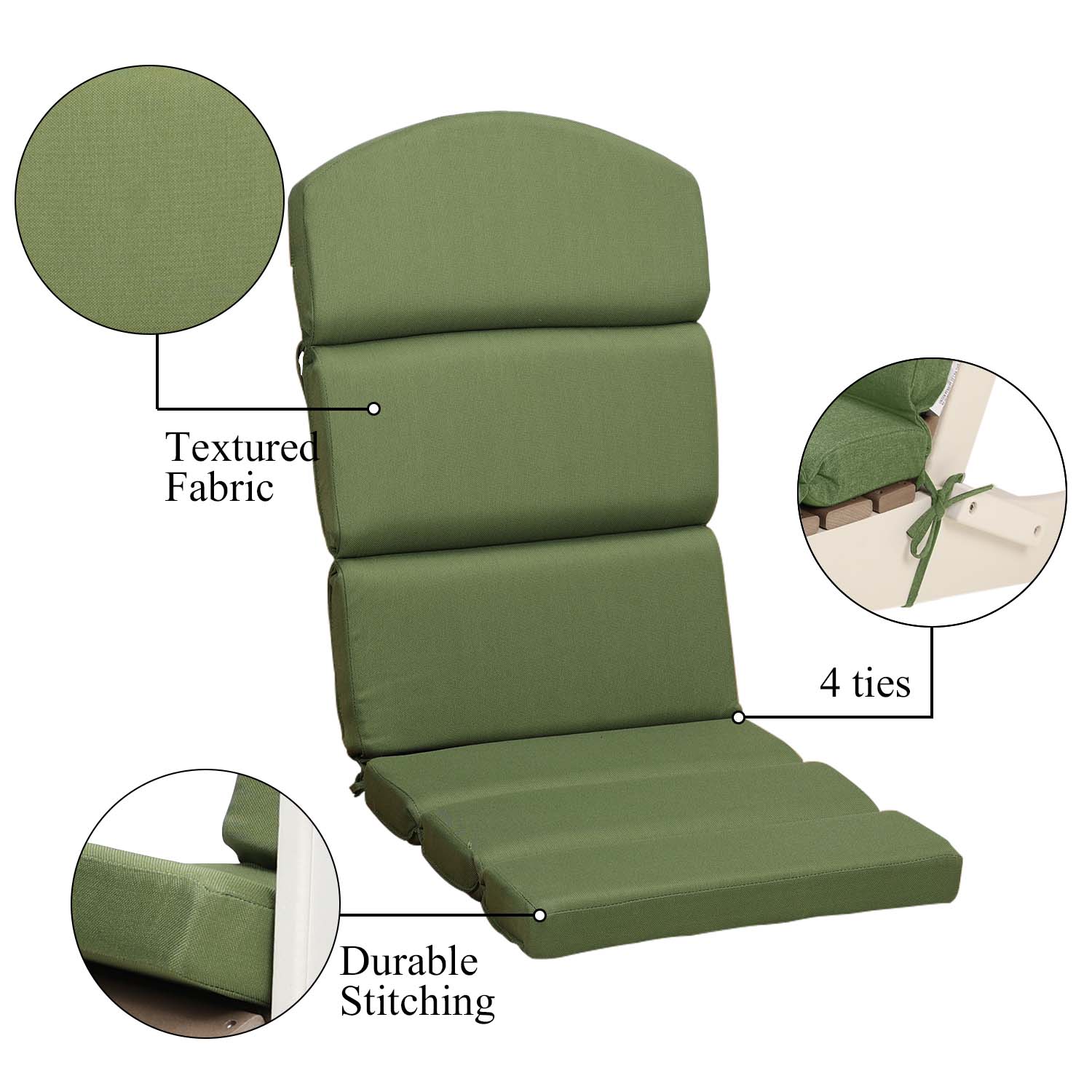 Adirondack Chair Cushion Set of 2.