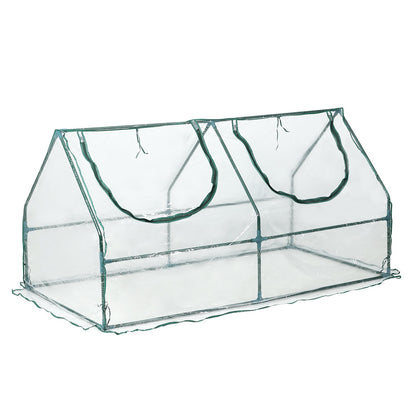 4 ft. x 2 ft. x 2 ft. Mini Greenhouse with Zipper Doors, Water Resistant & UV Protected Greenhouse Aoodor White  