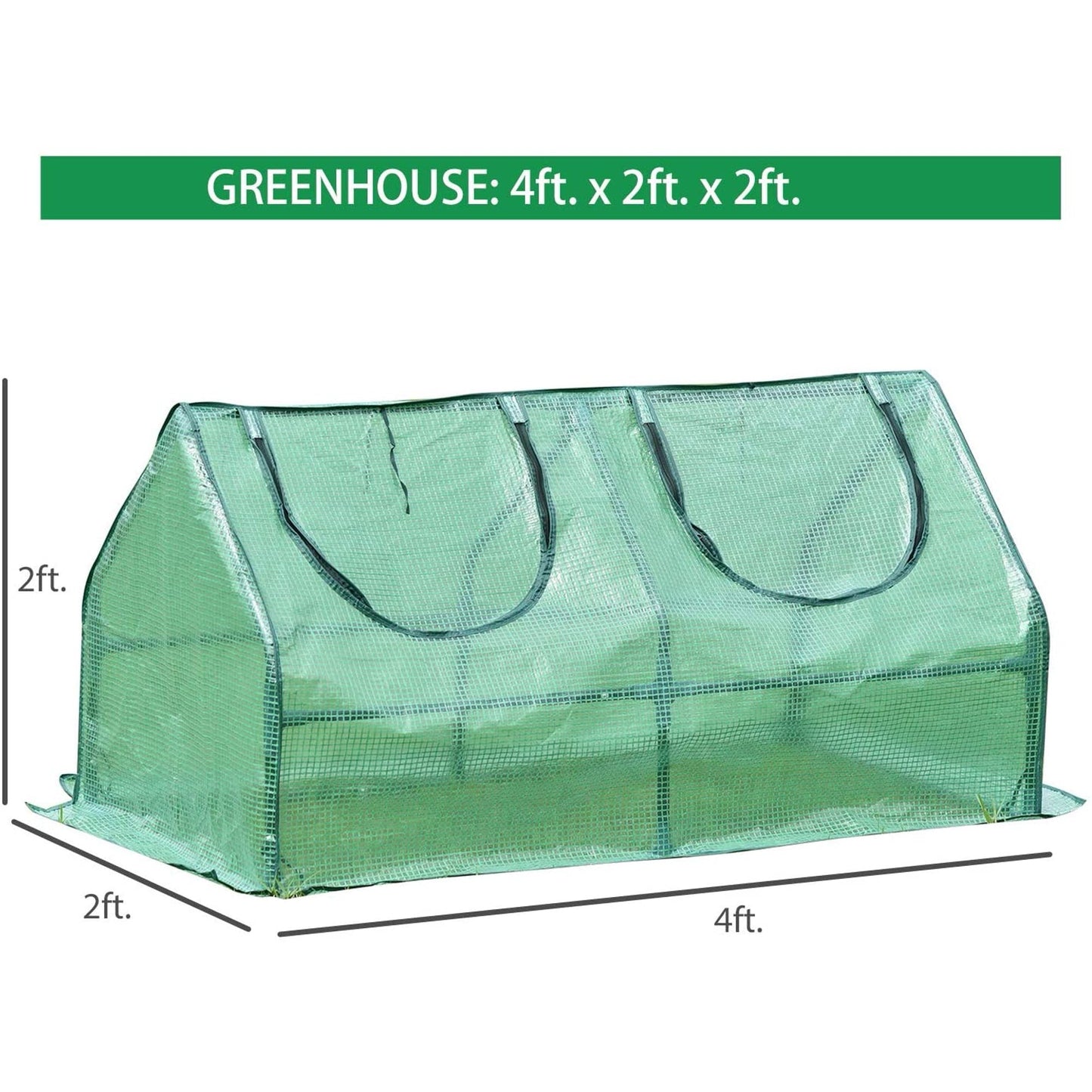 4 ft. x 2 ft. x 2 ft. Mini Greenhouse with Zipper Doors, Water Resistant & UV Protected Greenhouse Aoodor   