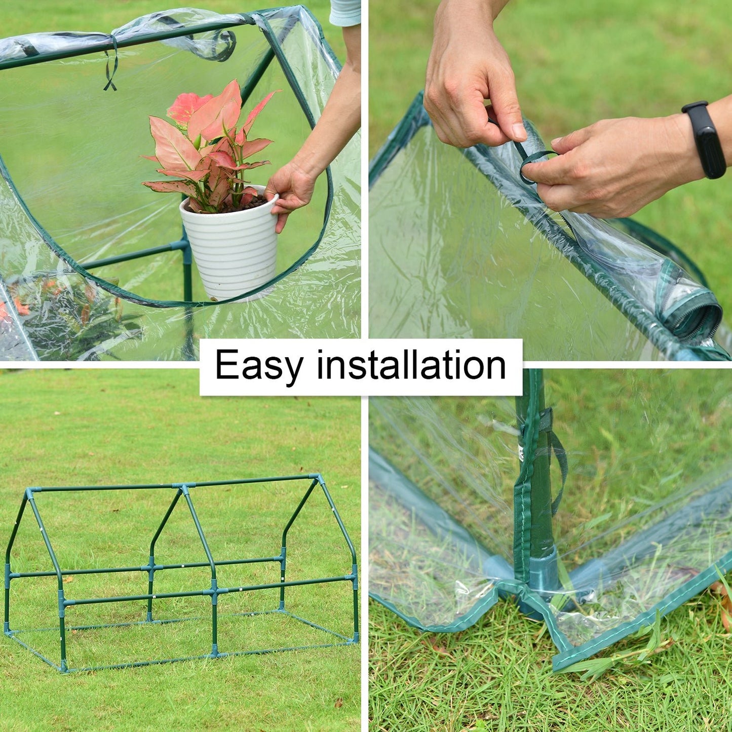 4 ft. x 2 ft. x 2 ft. Mini Greenhouse with Zipper Doors, Water Resistant & UV Protected Greenhouse Aoodor   