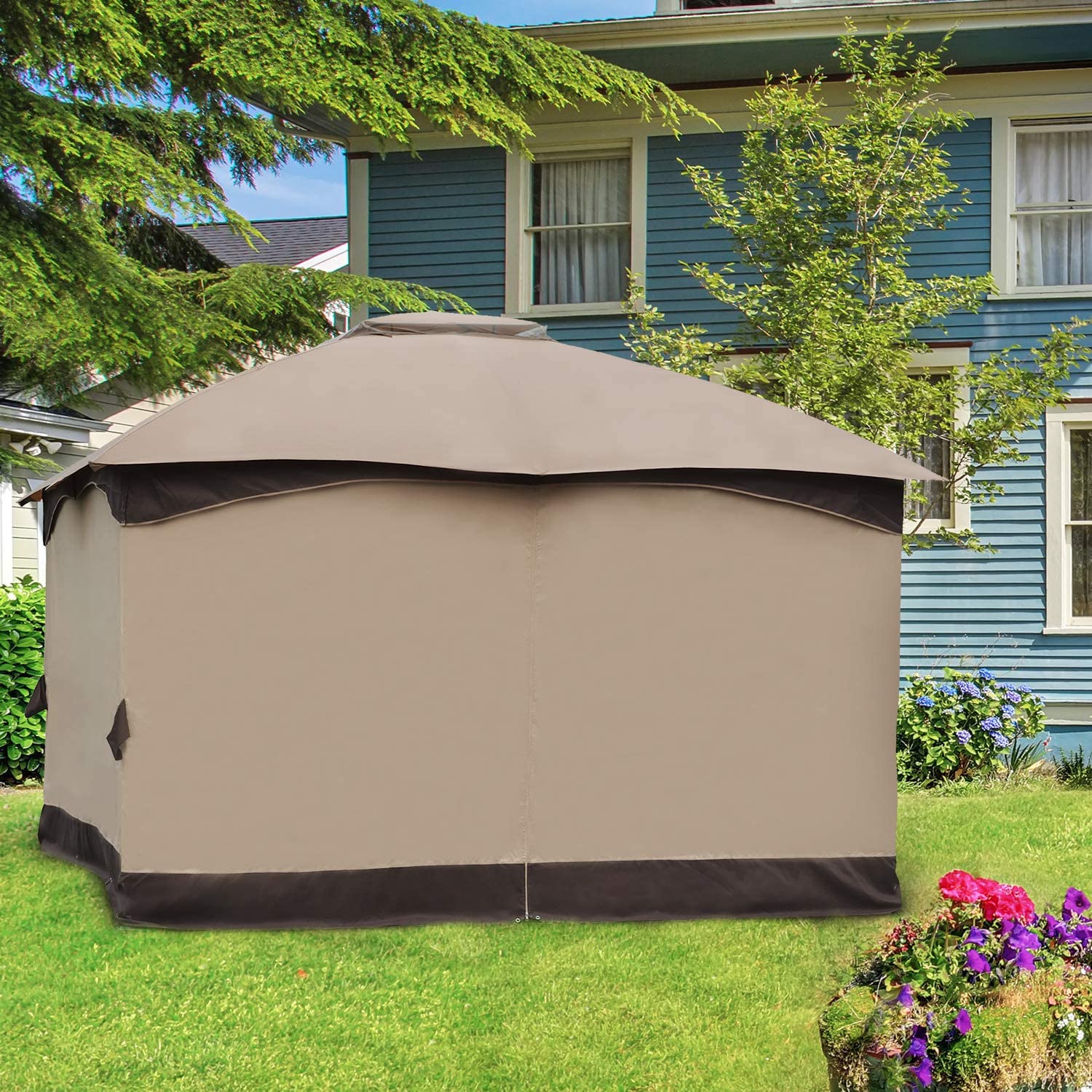 10' x 12' Gazebo Side Walls 4 Panels (Curtain Only)  Aoodor LLC   