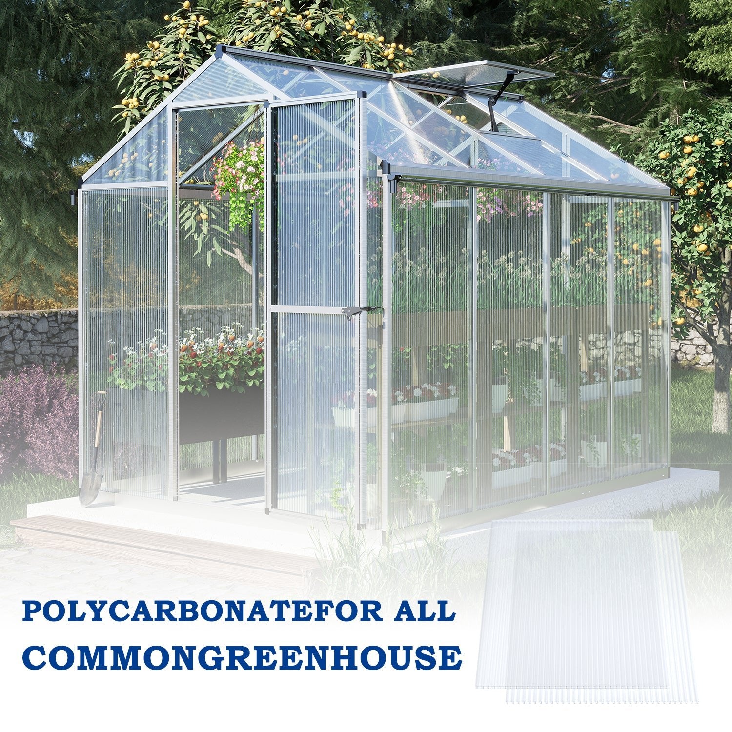 6 Pieces Polycarbonate Clear Sheets for Greenhouse Greenhouse Aoodor LLC   